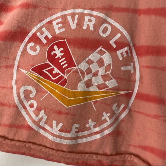 Lucky Brand Chevrolet Coral Rose Tie Dye Cropped Tee - Picture 2 of 5